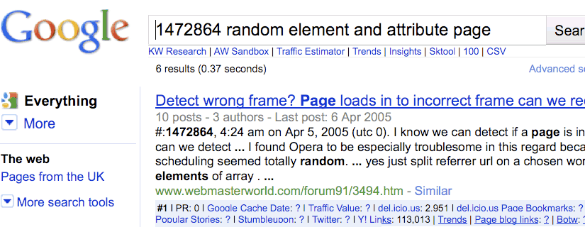 Picture 47 Accronym Tags SEo Test Result