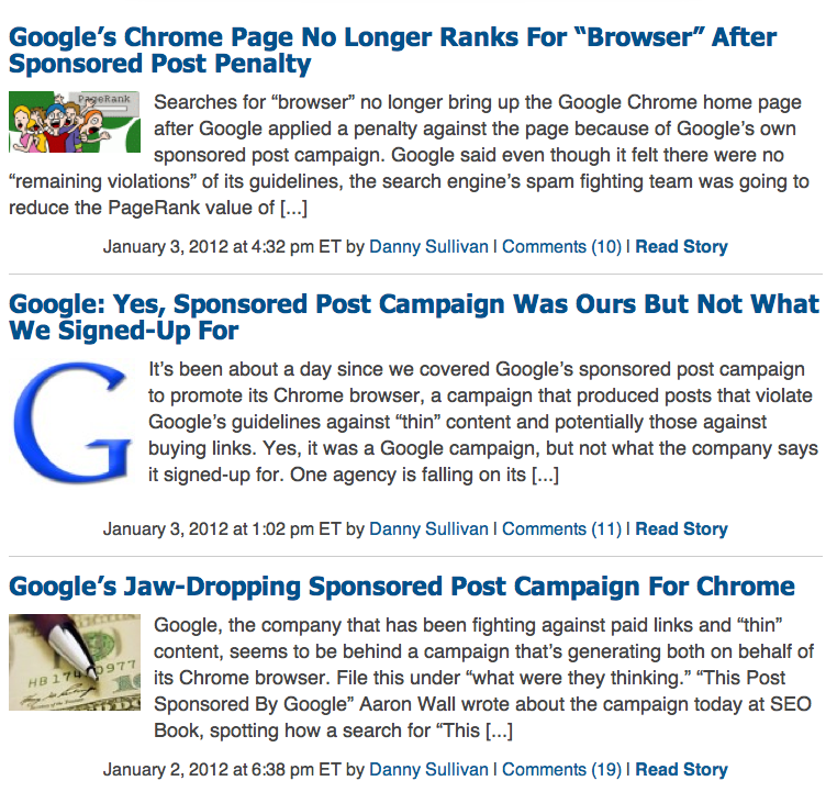 Google Chrome on Search Engine Land