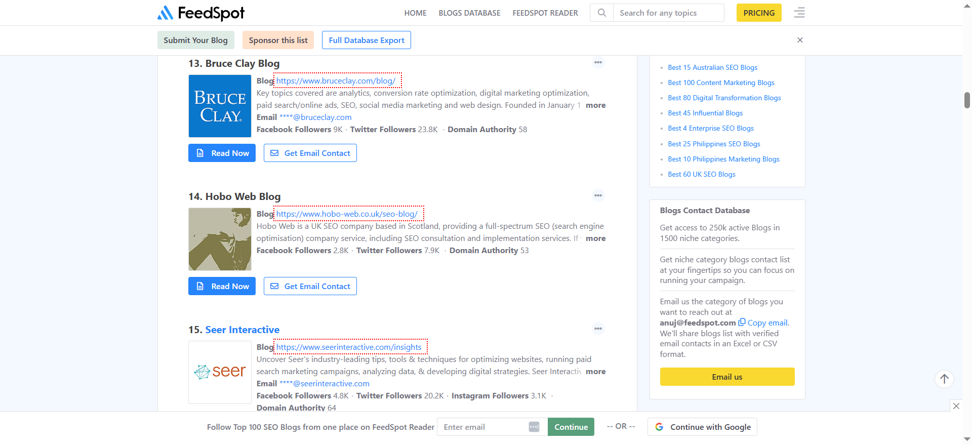 100 Best SEO Blogs to Follow in 2025 - 07-30-2025_10_28_PM
