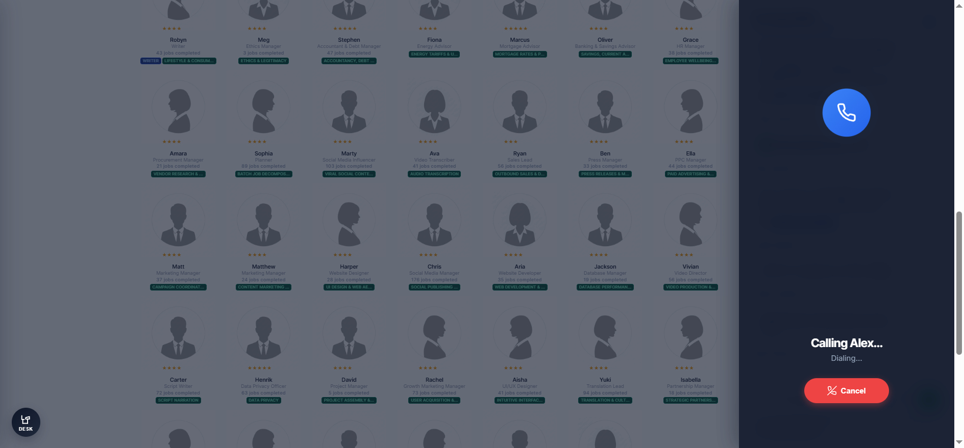 Call Alex, your Agency secretary.