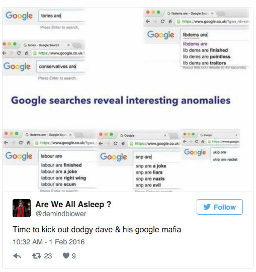 Weird Google Autocomplete Search Results