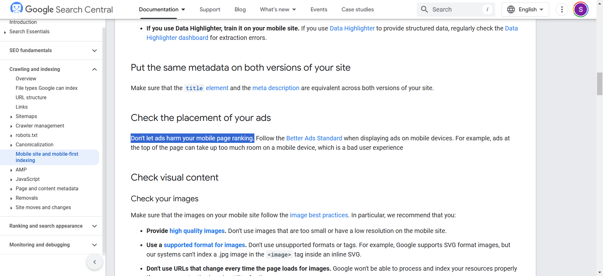 Don’t let ads harm your mobile page ranking