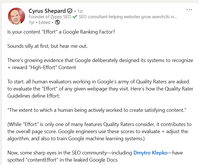 Cyrus Shephard on ContentEffort.