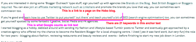 Example: A blog article links to a page on the Hobo website.