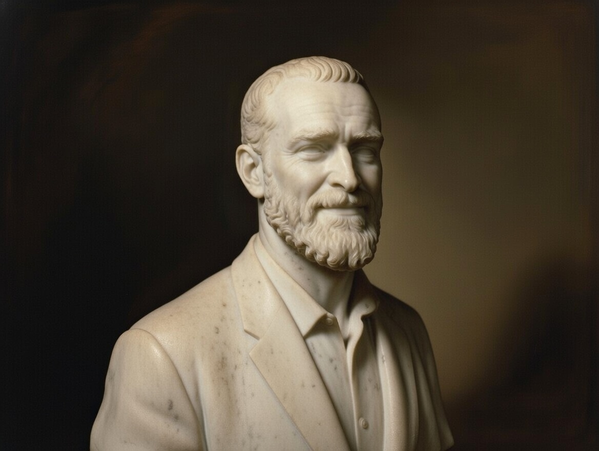 Bust of Shaun Anderson AKA Hobo in white marble style